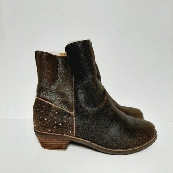 REEF Adora Studded Brown Leather Ankle Boots Sz 7 - Picture 8 of 12
